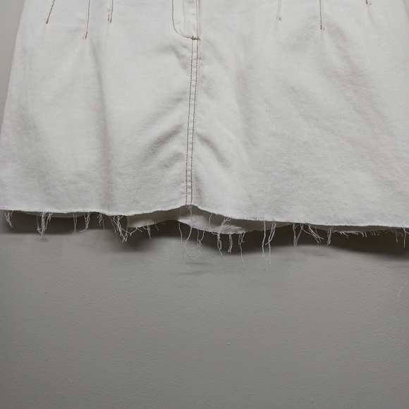 Free People Denim Mini Skirt Women Size 8 Off White Hemp Cotton Blend Casual - Picture 4 of 7